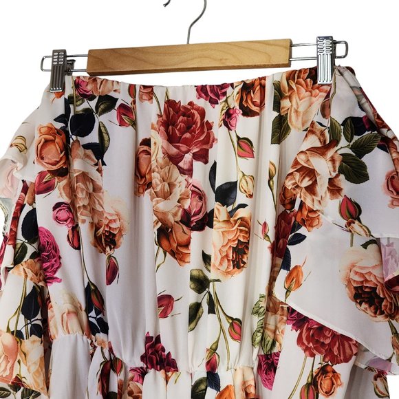 Sheike dress off shoulder mid length floral size 10 - Picture 3 of 16